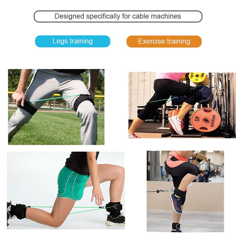 Vishusju Thigh Straps Ankle Cuffs Adjustable Neoprene Padded Cable Machines Legs Exercise Attachment Gym Workout - Image 5